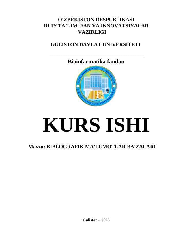 BIBLOGRAFIK MA'LUMOTLAR BA'ZALARI