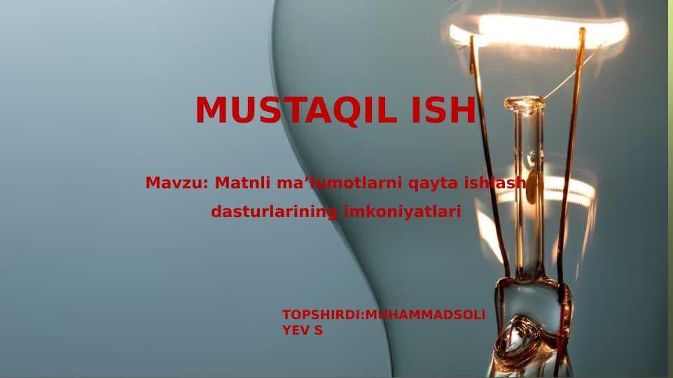 Matnli maʼlumotlarni qayta ishlash dasturlarining imkoniyatlari
