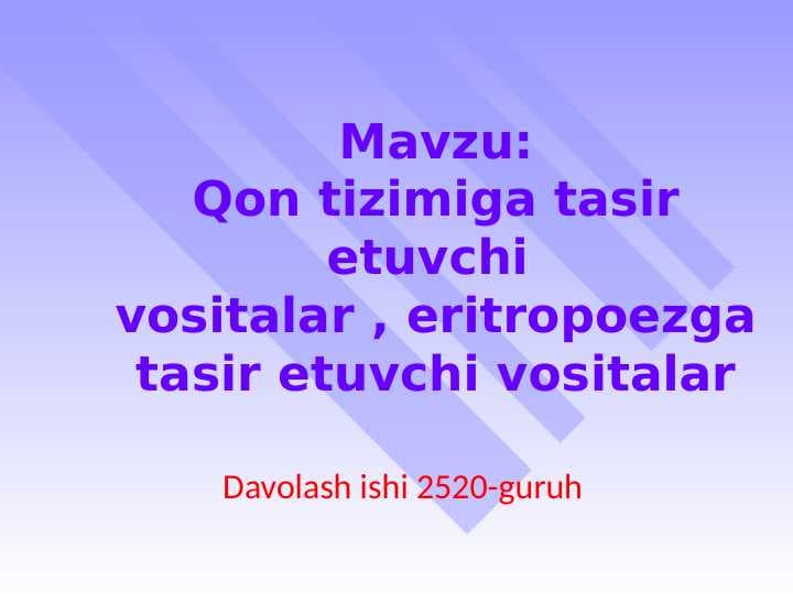 eritropoezga dorilar slayd