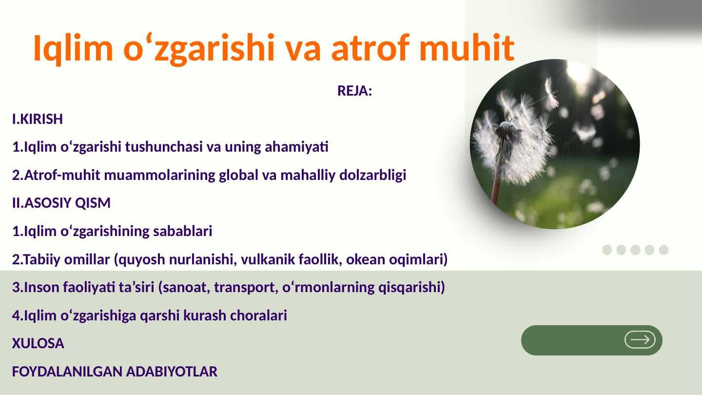 Iqlim oʻzgarishi va atrof muhit