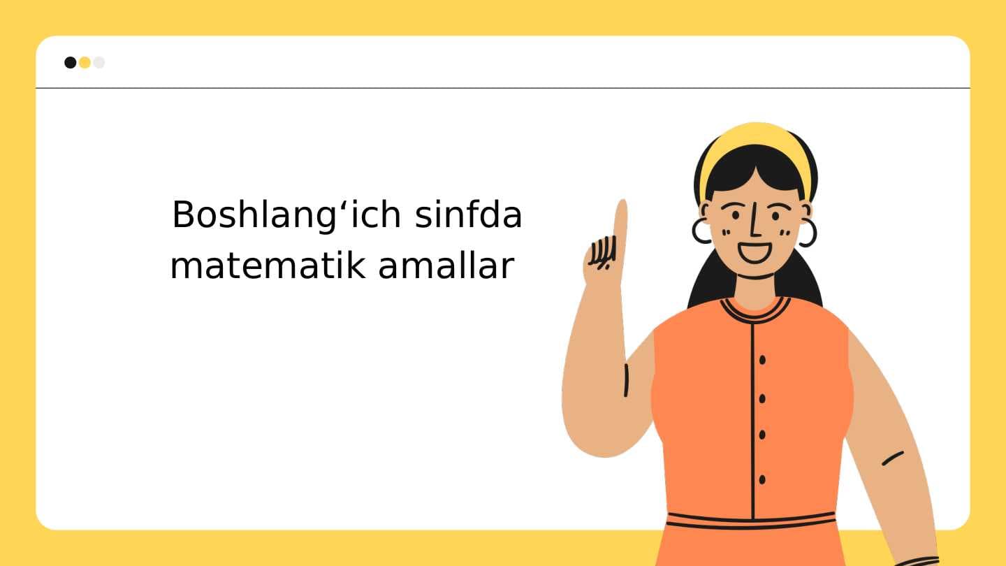 Boshlangʻich sinfda matematik amallar