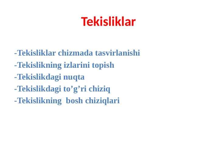 Tekisliklar