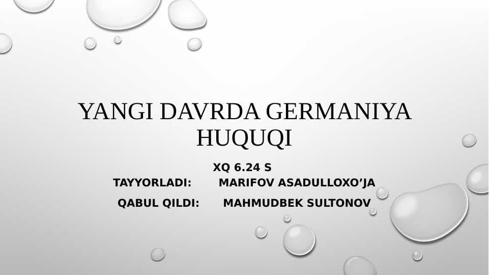Yangi davrda Germaniya huquqi