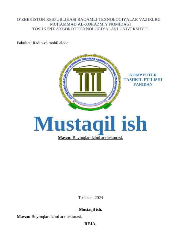 Buyruqlar tizimi arxitekturasi