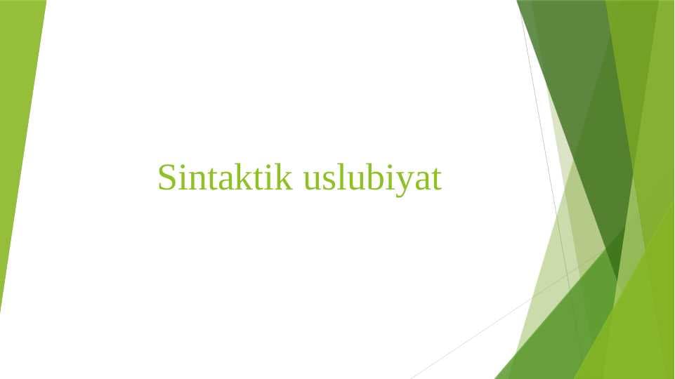 Sintaktik uslubiyat