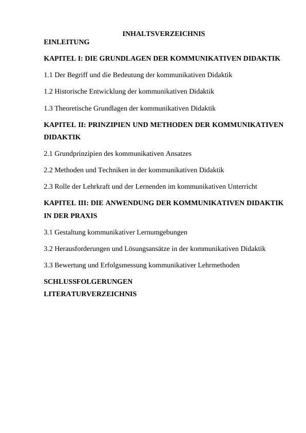 Die Entwiklung der kommunikativen Didaktik. Nemis tilida kurs ishi