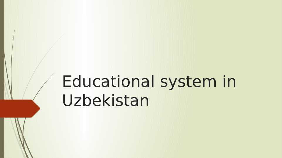 Educational system in Uzbekistan
