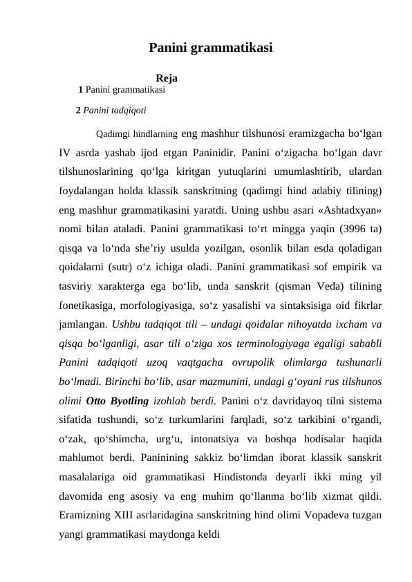 Panini grammatikasi