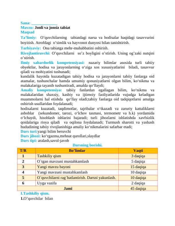 Jonli va jonsiz tabiat