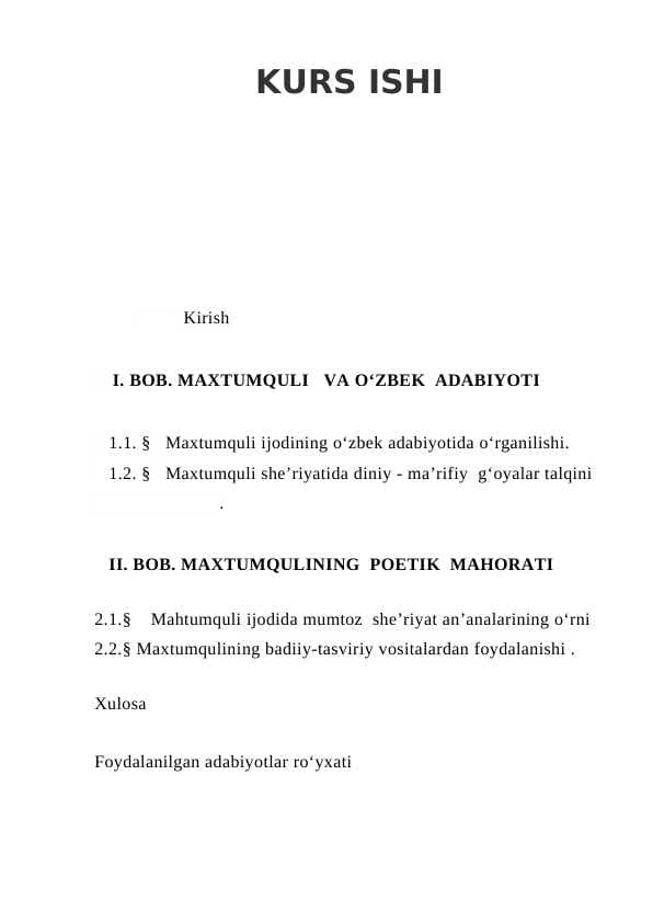 O‘zbek adabiyotida Maxtumquli an’analarini o‘rganish
