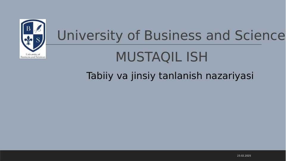 Tabiiy va jinsiy tanlanish nazariyasi