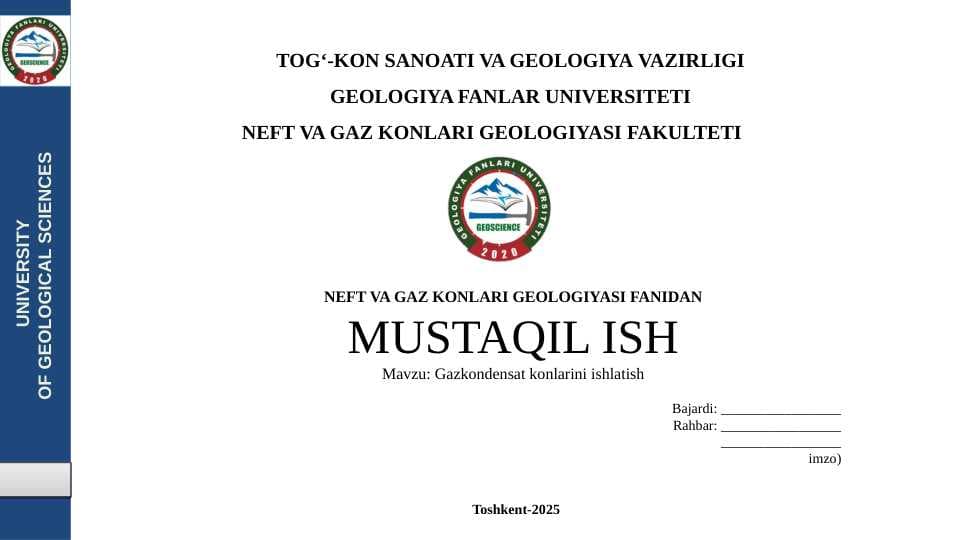 Gazkondensat konlarini ishlatish