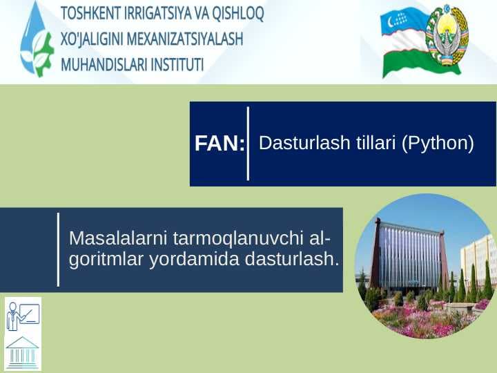 Masalalarni tarmoqlanuvchi al-goritmlar yordamida dasturlash