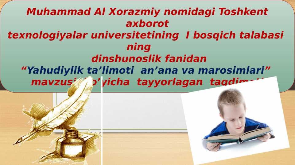 Yahudiylik ta’limoti  an’ana va marosimlari