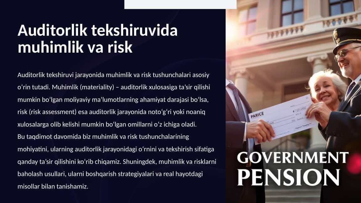 Auditorlik tekshiruvida muhimlilik va risk