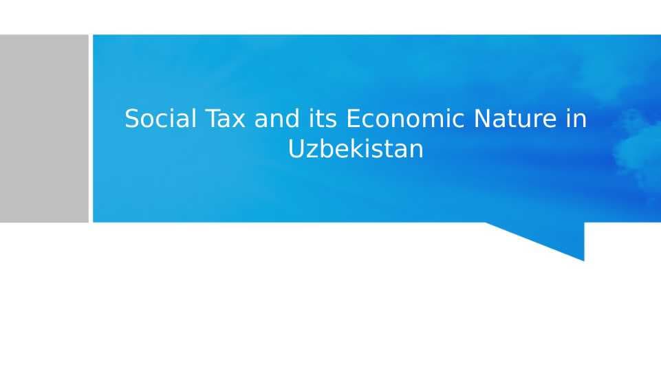 Ijtimoiy soliq. Social Tax
