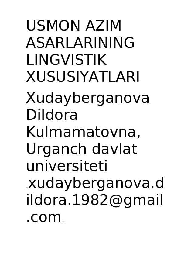 Matnlarning lingvistik hususiyatlari