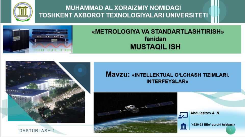 Intelektual o'lchash tizimlari va ularning turlari