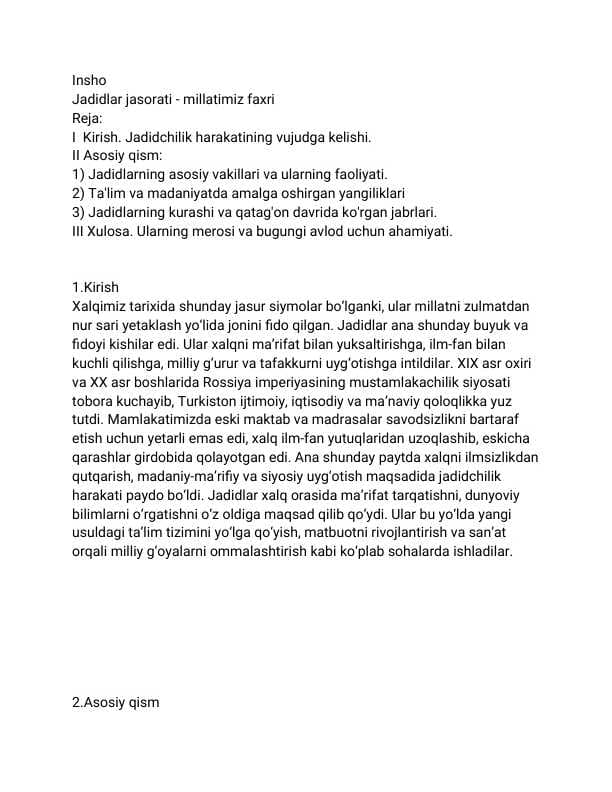 Jadidlar jasorati - millatimiz faxri