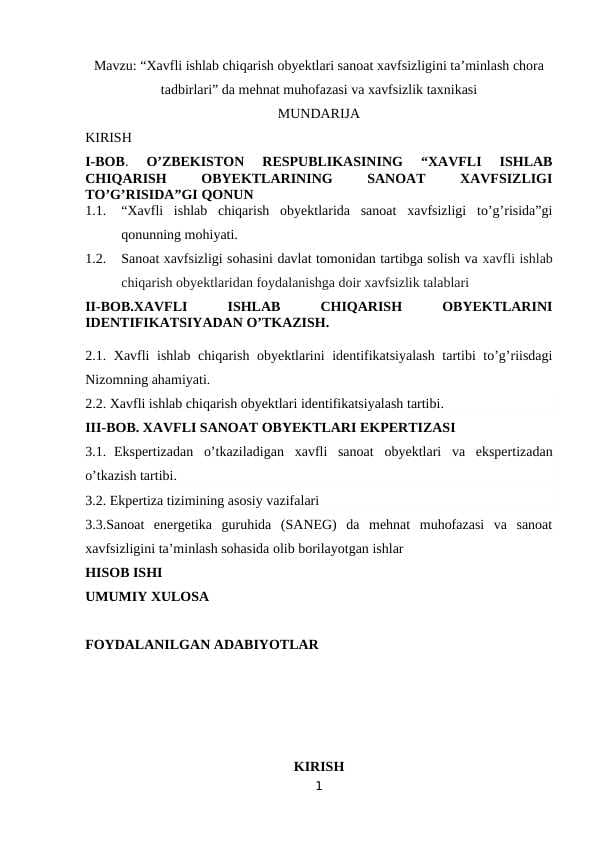 Xavfli ishlab chiqarish obyektlari