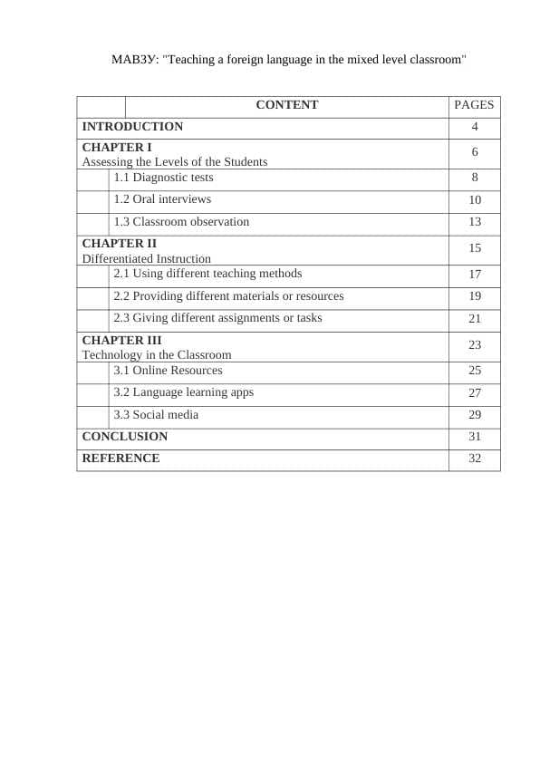 Teaching a foreign language in the mixed level classroom