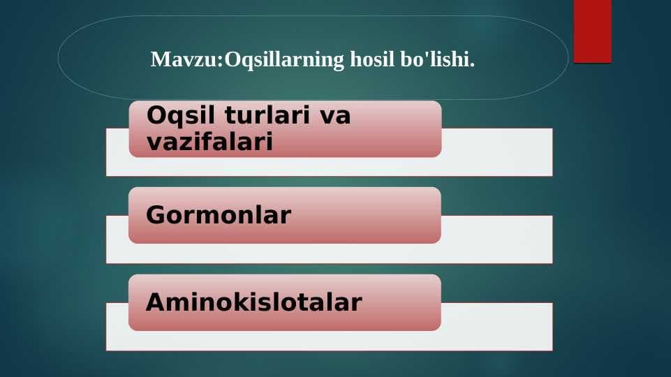 Oqsillarning hosil bo'lishi