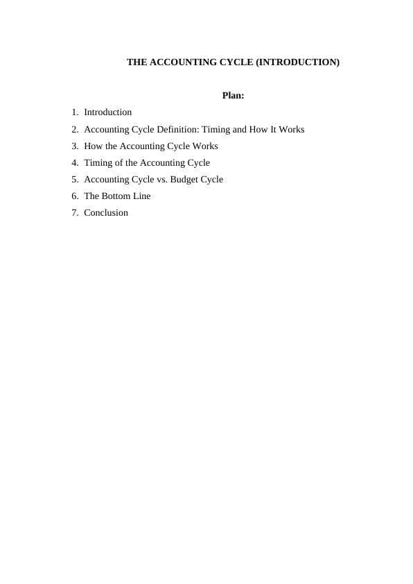 THE ACCOUNTING CYCLE (INTRODUCTION)