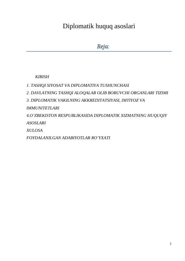 Diplomatik huquq asoslari