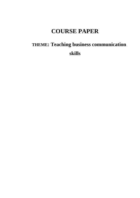 Teaching business communication skills