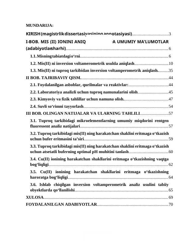 SURXONDARYO VILOYATI TUPROGʻI TARKIBIDAGI MIS(II), RUX(II), KADMIY(II) VA SIMOB(II) IONLARINI VOLTAMPERMETRIK ANIQLASH