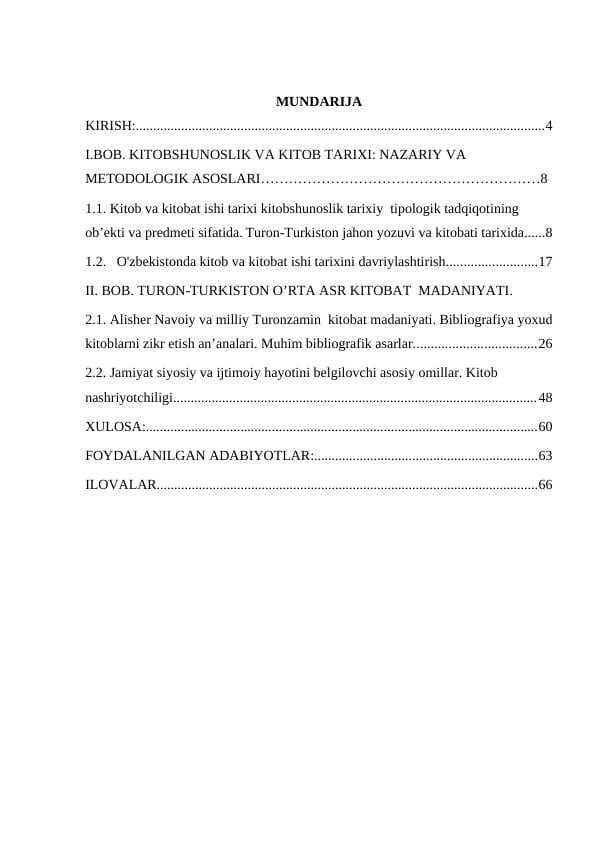 KITOBSHUNOSLIK VA KITOB TARIXI: NAZARIY VA METODOLOGIK ASOSLAR