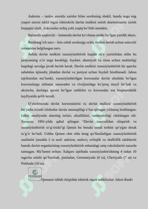 O'zbekistonda davlat mulkini xususiylashtirish va boshqarish-iqtisodiy siyosatni amalga oshirish vositasi sifatida