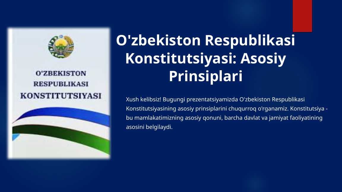 O'zbekiston Respublikasi Konstitutsiyasi: Asosiy Prinsiplari