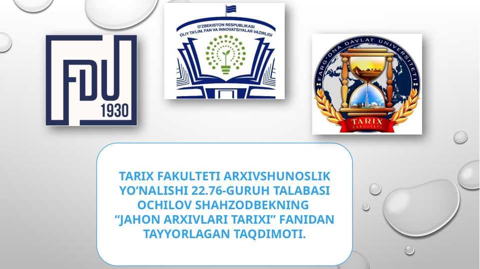 Oʻrta asrlarda gʻarbiy Yevropa davlatlari Arxivlari slayd