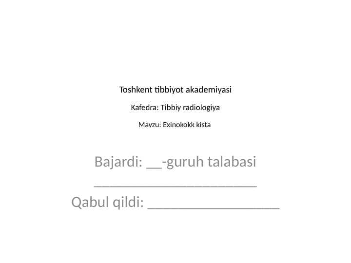 Exinokokk kista