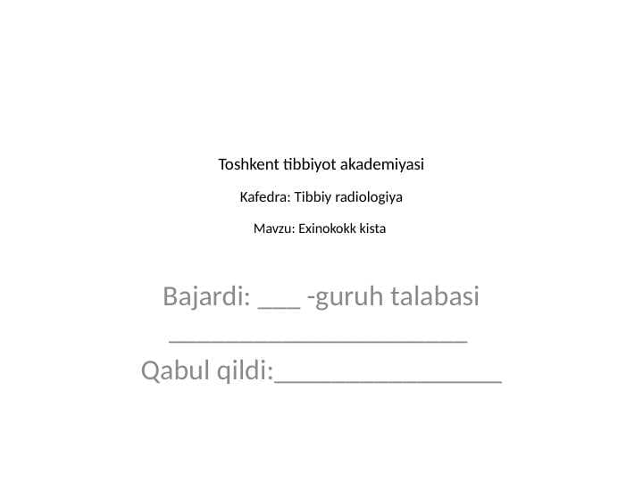 Exinokokk kista