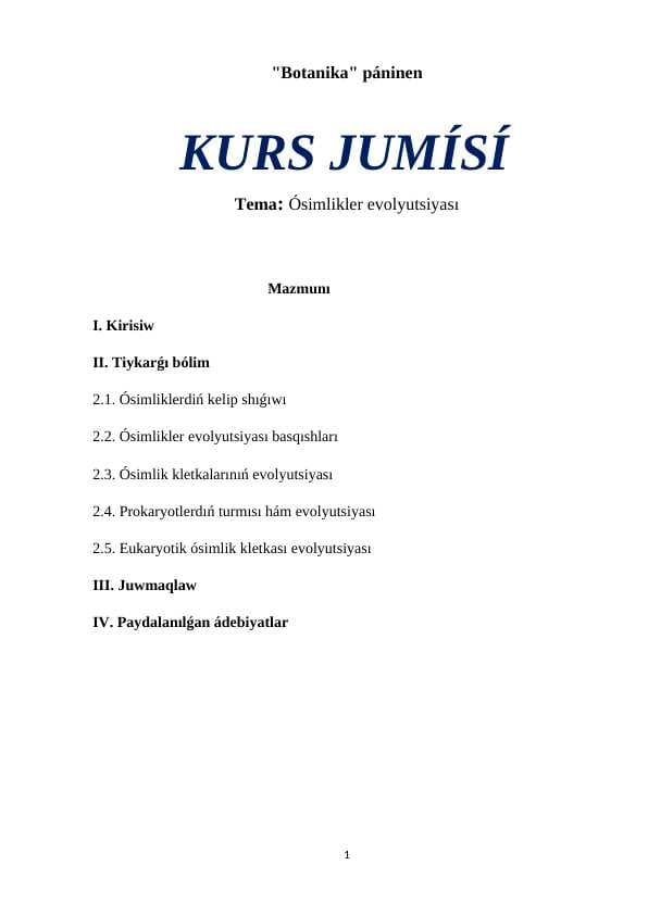 Ósimlikler evolyutsiyası