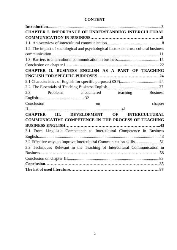 DEVELOPMENT OF INTERCULTURAL COMMUNICATION IN THE PROCESS OF TEACHING BUSINESS ENGLISH