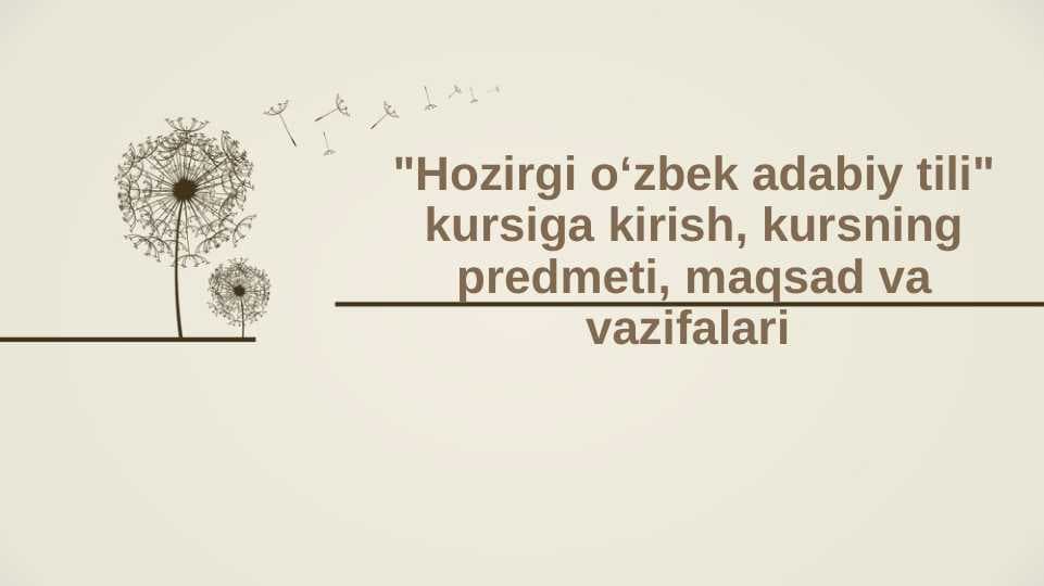 Hozirgi oʻzbek adabiy tili