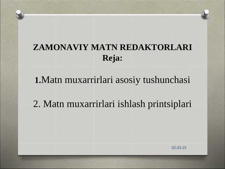 ZAMONAVIY MATN REDAKTORLARI pptx