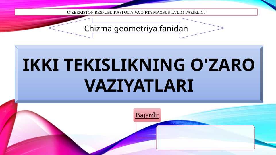 Ikki teislikning o'zaro vaziyatlari