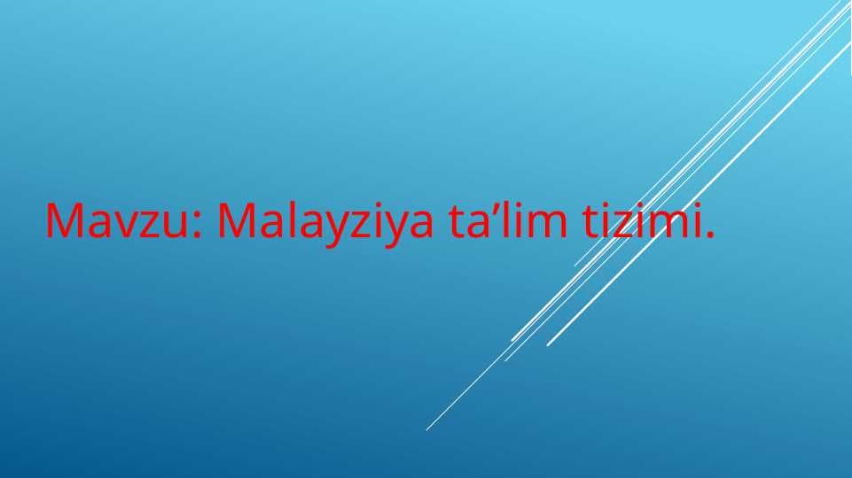 Malayziya ta’lim tizimi