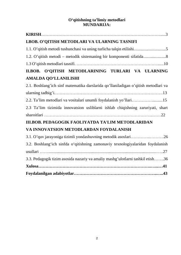 Oʻqitishning taʼlimiy metodlari
