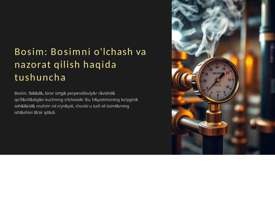 Bosimni o'lchash va nazorat qilish haqida tushuncha.