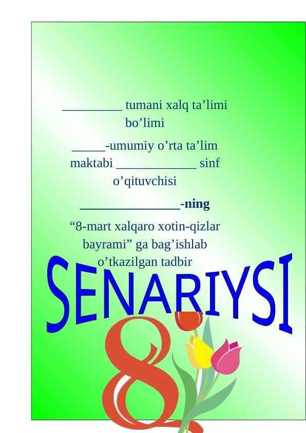 8 mart tadbir senariysi