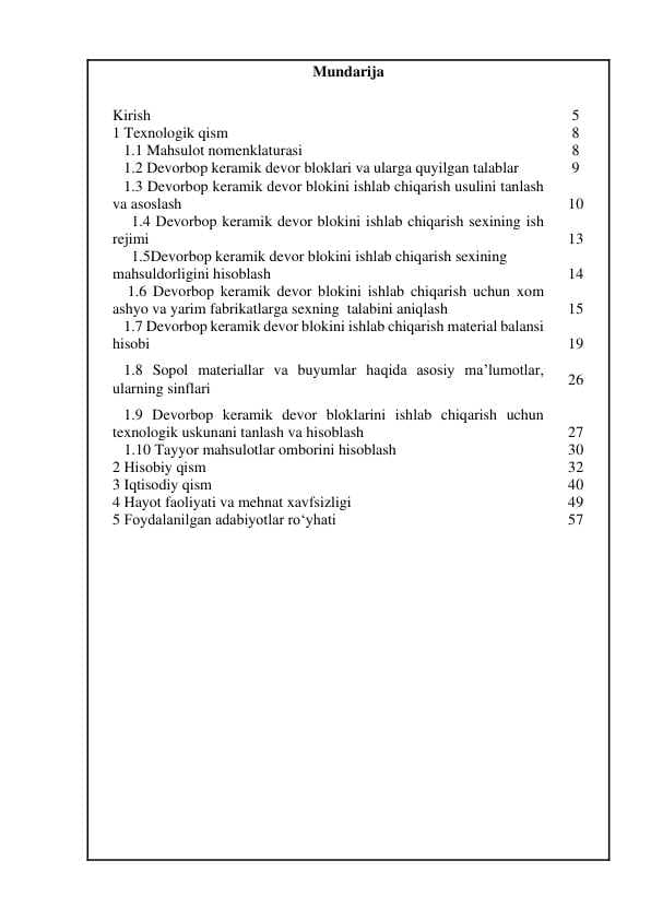 Devorbop keramik devor blokini ishlab chiqarish