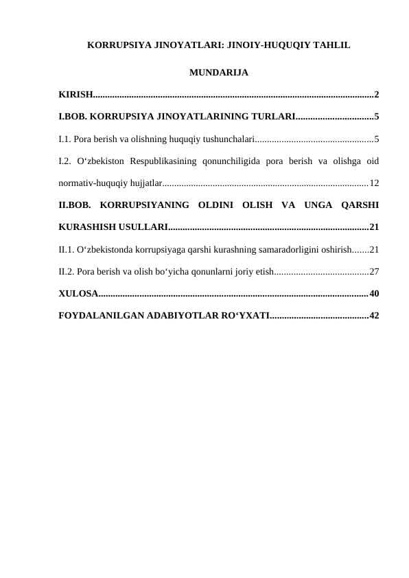 KORRUPSIYA JINOYATLARI JINOIY-HUQUQIY TAHLIL 25 kurs ishi