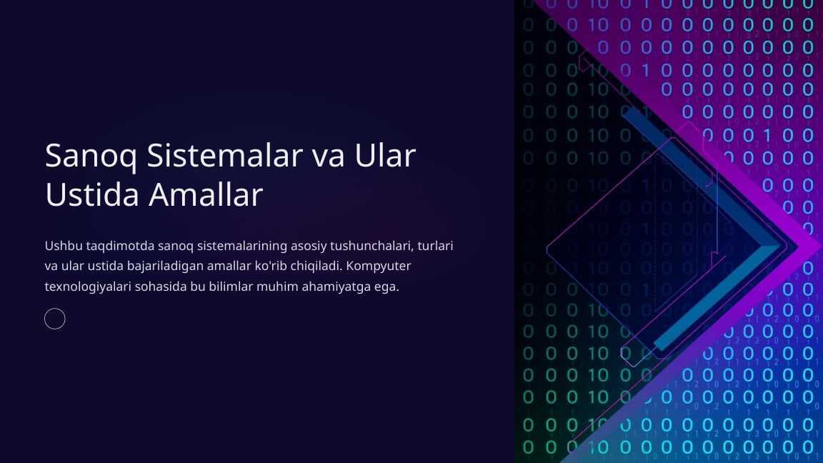 Sanoq Sistemalar va Ular Ustida Amallar