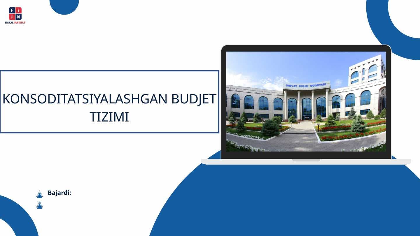 KONSODITATSIYALASHGAN BUDJET TIZIMI