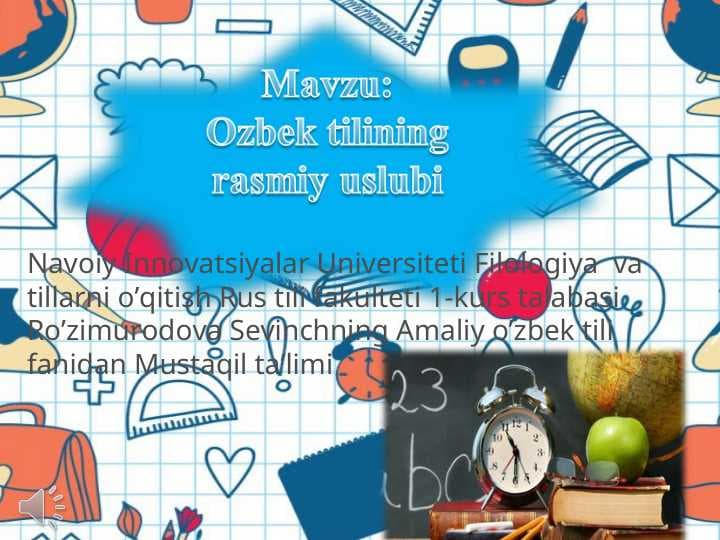 O'zbek tilining rasmiy uslubi